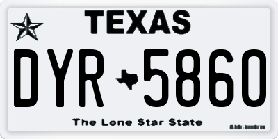 TX license plate DYR5860
