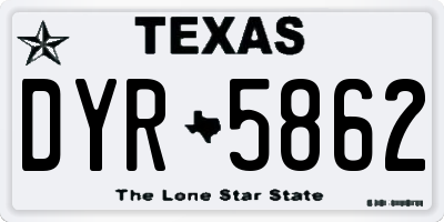 TX license plate DYR5862