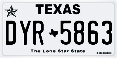 TX license plate DYR5863