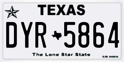 TX license plate DYR5864