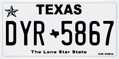 TX license plate DYR5867