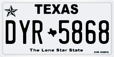 TX license plate DYR5868