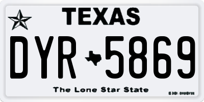 TX license plate DYR5869