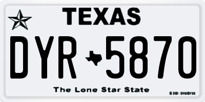 TX license plate DYR5870
