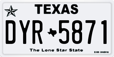 TX license plate DYR5871