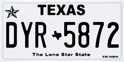 TX license plate DYR5872