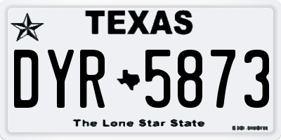 TX license plate DYR5873