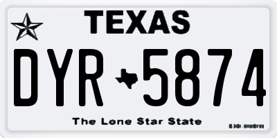 TX license plate DYR5874