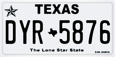 TX license plate DYR5876