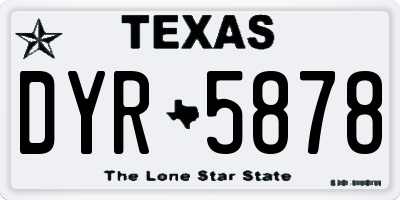 TX license plate DYR5878