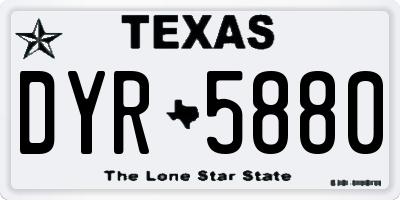 TX license plate DYR5880