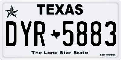 TX license plate DYR5883
