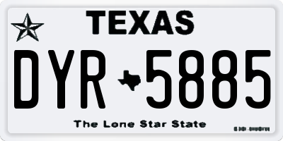 TX license plate DYR5885