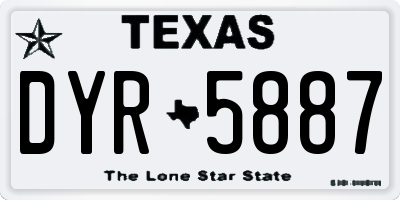 TX license plate DYR5887