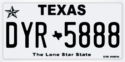 TX license plate DYR5888