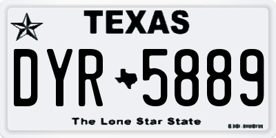 TX license plate DYR5889