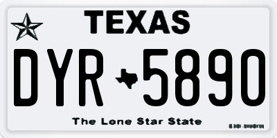 TX license plate DYR5890