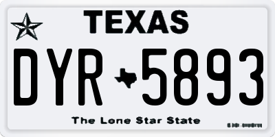 TX license plate DYR5893