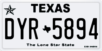 TX license plate DYR5894
