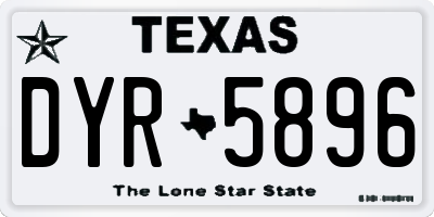 TX license plate DYR5896