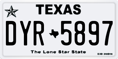 TX license plate DYR5897