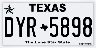 TX license plate DYR5898