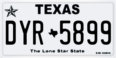 TX license plate DYR5899