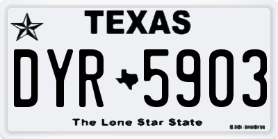 TX license plate DYR5903