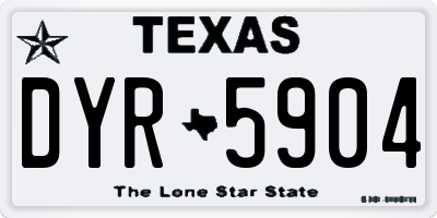 TX license plate DYR5904