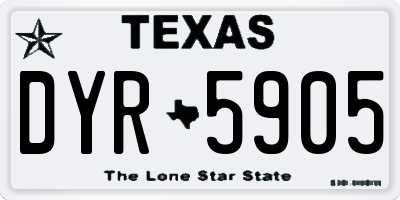 TX license plate DYR5905