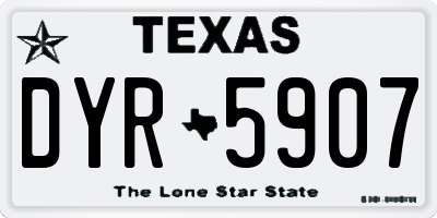 TX license plate DYR5907