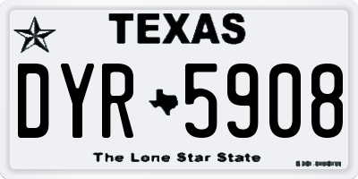 TX license plate DYR5908