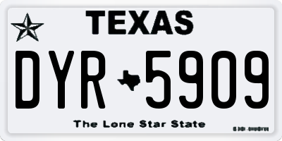 TX license plate DYR5909