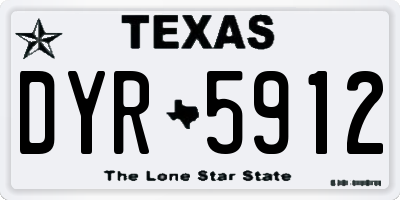 TX license plate DYR5912