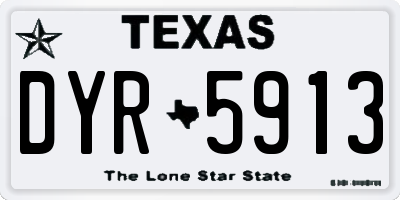 TX license plate DYR5913