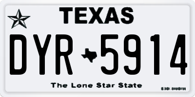 TX license plate DYR5914