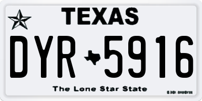 TX license plate DYR5916