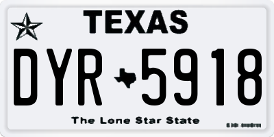 TX license plate DYR5918