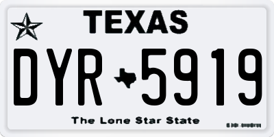 TX license plate DYR5919