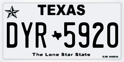 TX license plate DYR5920