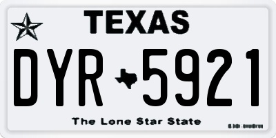 TX license plate DYR5921