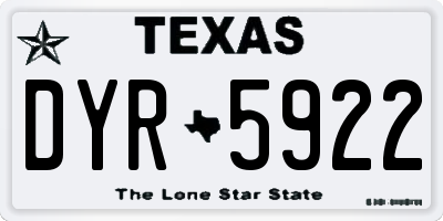 TX license plate DYR5922