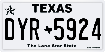 TX license plate DYR5924