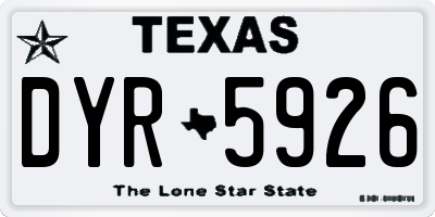 TX license plate DYR5926