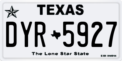 TX license plate DYR5927