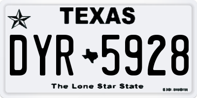 TX license plate DYR5928