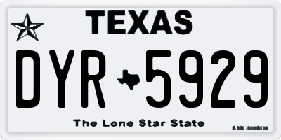 TX license plate DYR5929