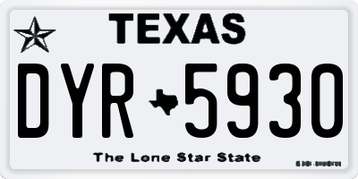 TX license plate DYR5930