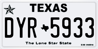 TX license plate DYR5933