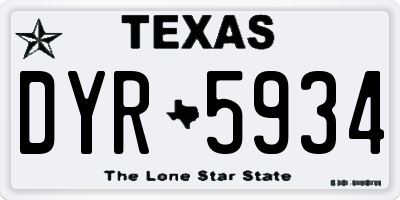 TX license plate DYR5934